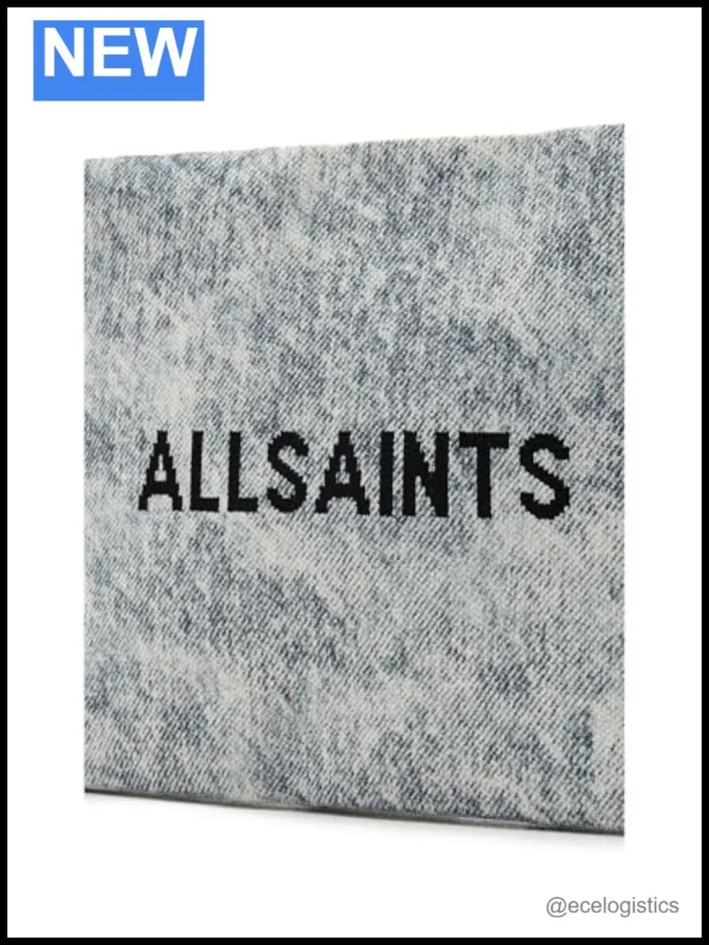 AllSaints Izzy Denim Clutch Leather Handbag Women's Zipper Clutch